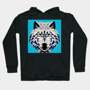 Pop Art Geometric Wolf Face Hoodie